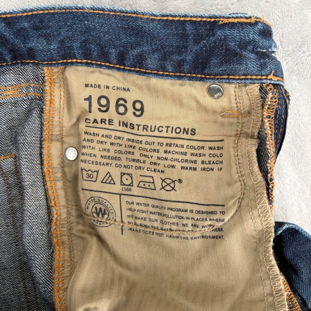 Gap Jeans Womens 24/00r (Fits 27x28) Blue Sexy Boyfriend 1969 Distressed Relaxed - Picture 9 of 11